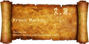 Krecs Martin névjegykártya